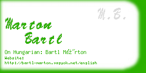 marton bartl business card